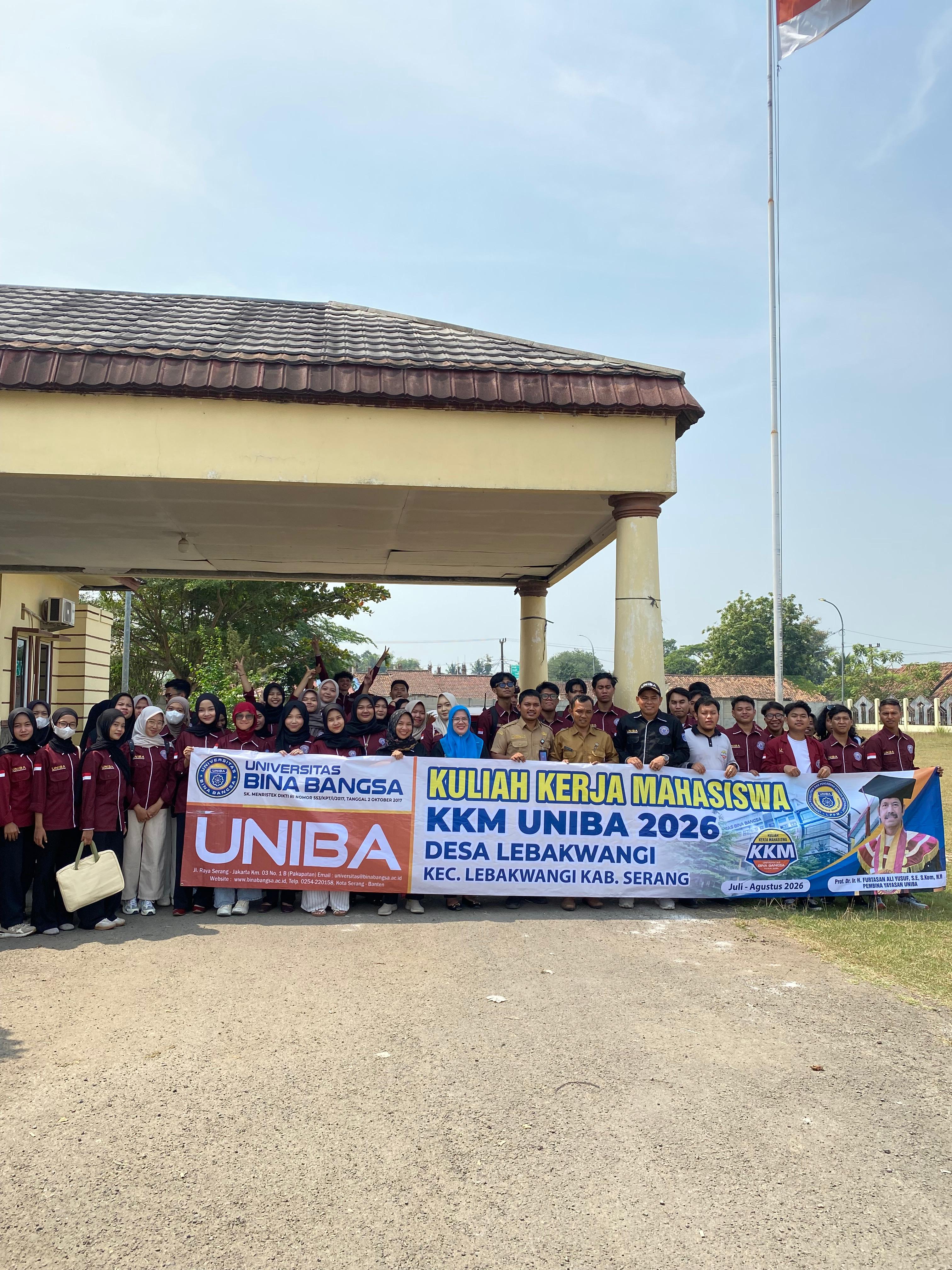 Pelepasan Resmi Mahasiswa KKM  dari kampus universitas Bina Bangsa di kecamatan lebak wangi